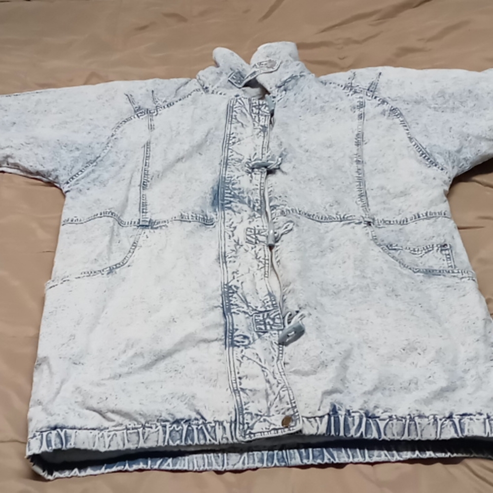 Vintage and Awesome Acid Wash Denim Parka, made by kaotic!